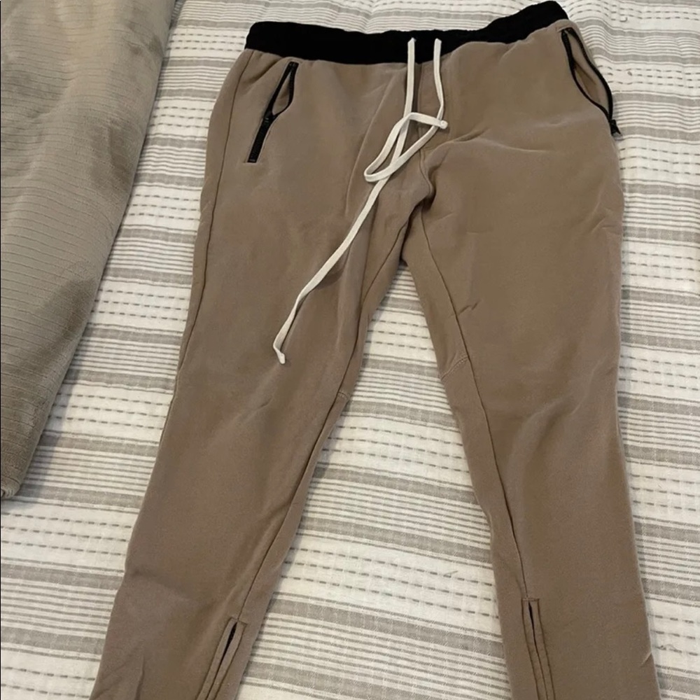 Fear Of God FOG Essentials Drawstring Brown Sweatpants Jerry Lorenzo, Size Men L